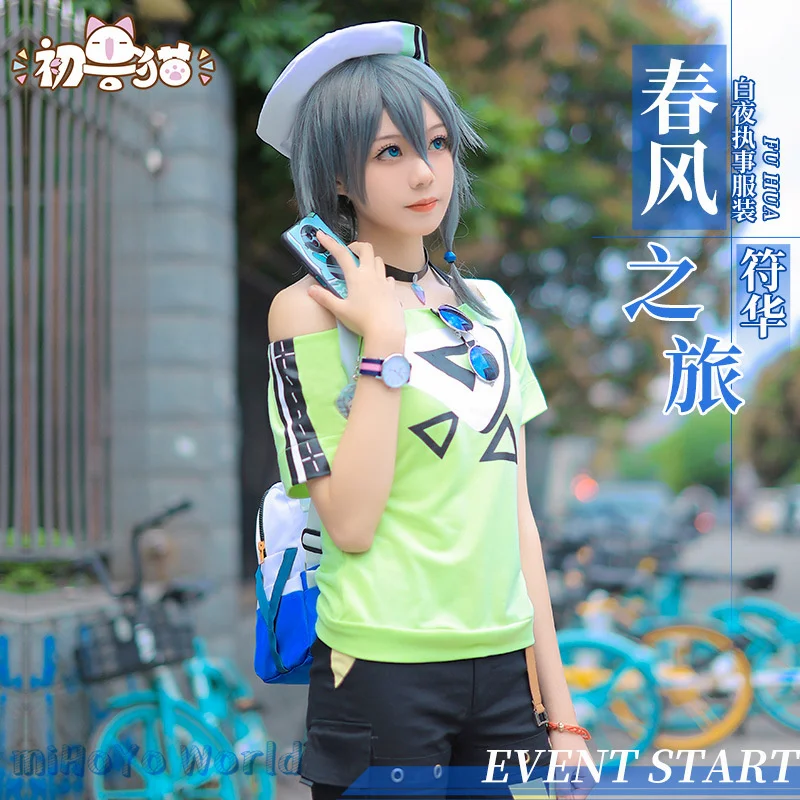 

2023, костюм для косплея Honkai Impact 3 Fu Hua Spring Breeze, повседневная юбка, униформа в виде комиксов, костюмы для женщин, подарок на день рождения и Рождество
