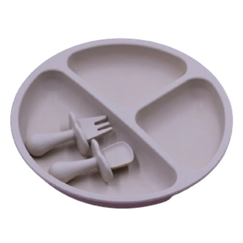 

Silicone Baby Tableware With Suction Cup Toddler Plate And Portable Fork Spoon Kids Food Bowl Set