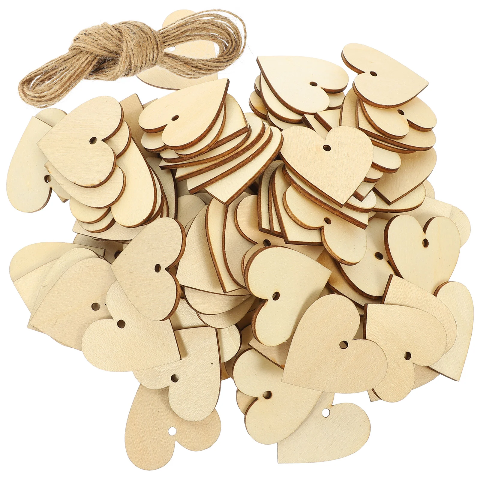 

Wood Heart Wooden Valentine Unfinished Diy Shape Pieces Slices Ornaments Slicehanging Blank Day Tags Crafts Decor Wedding Chip