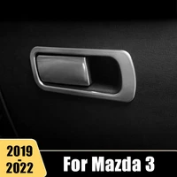 stainless for mazda 3 axela bp 2019 2020 2021 2022 car co pilot storage box glove box handle cover trim stickers accessories