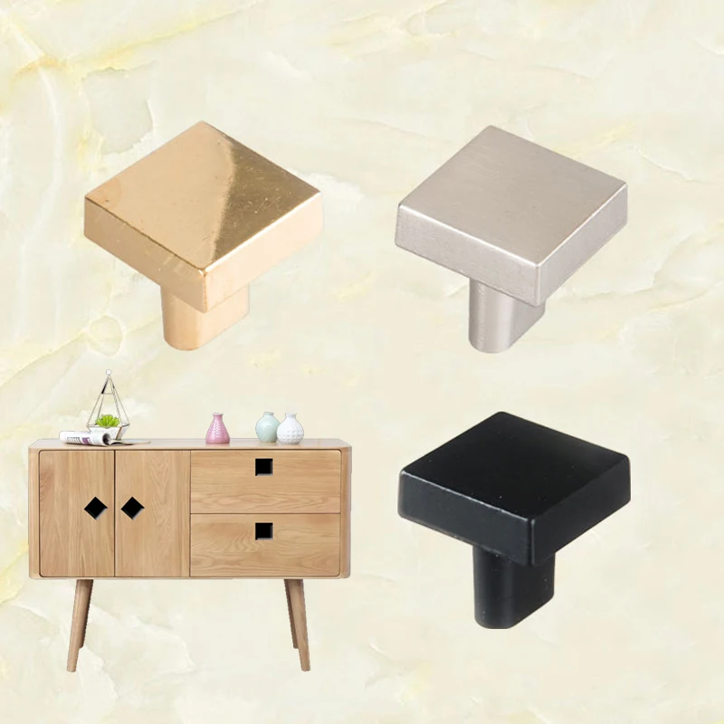 

Brass Furniture Handles Modern Nordic Square Wardrobe Dresser Cupboard Cabinet Door Drawer Shoe Box Pulls Knobs Decor Supplies