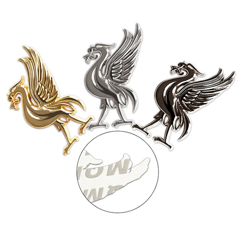 

3D Metal Football Club Badge Liver Bird Emblem Decorative Sticker For Liverpool Kop Car Fender Trunk Decoration Car Styling