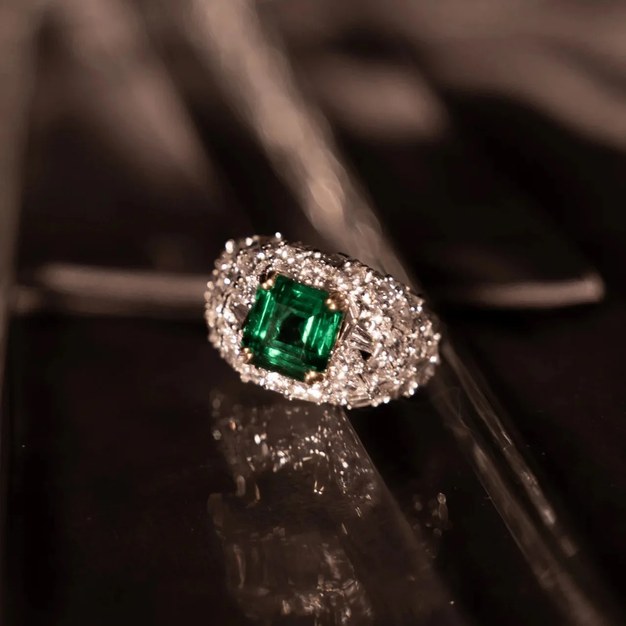 

Luxury Real Silver Wedding Rings for Women Asscher cut 3ct Emerald Gemstone Engagement Ring 925 Pure Silver Fine Jewelry