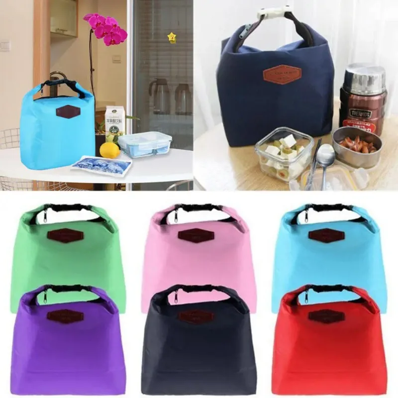 

1pc Thermal Insulated Lunch Bag Portable Oxford Cloth Cooler Lunchbox Storage Bag Carry Picinic Food Tote Insulation Package
