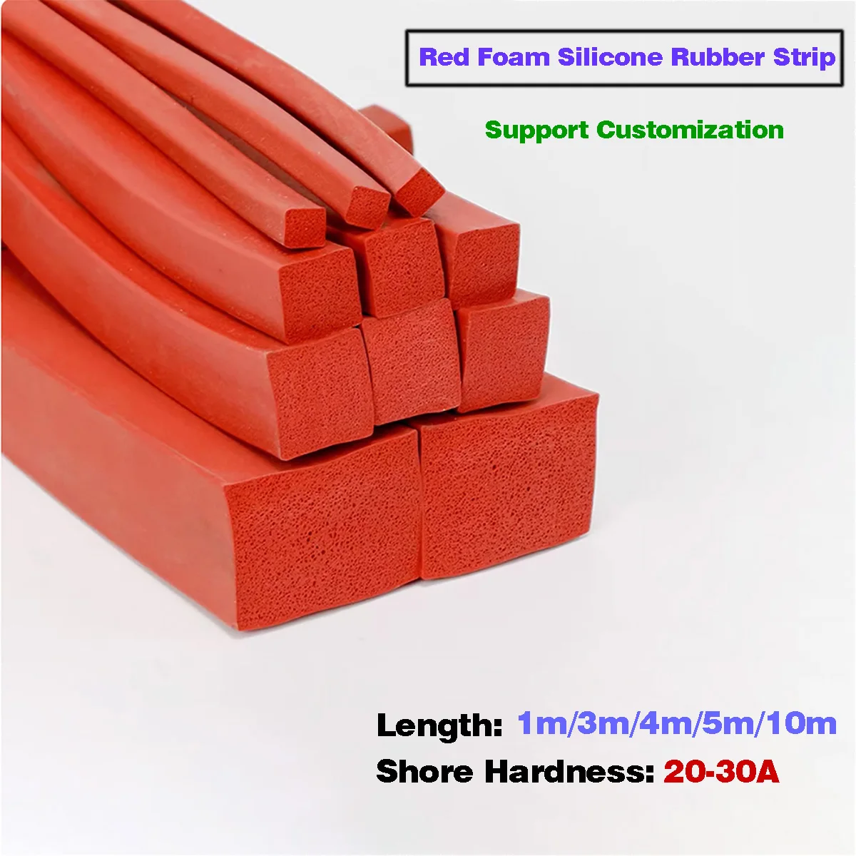 

Квадратные силиконовые пенящиеся полоски красного цвета, длина от 1 м до 10 м, уплотнительные прямоугольные силиконовые пенящиеся уплотнительные ленты