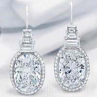 pagoda decorative claw set zircon earrings new personality water drop long face thin earrings womens high quality jewelry