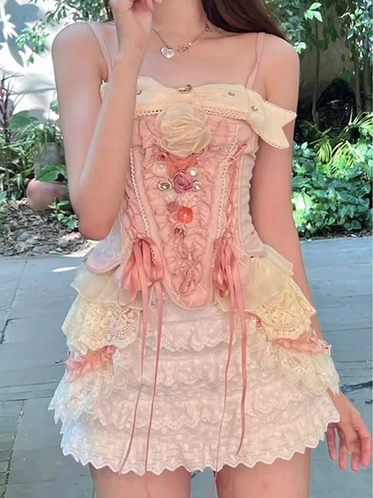 Корейский модный пикантный корсет с бантом Топ костюм для женщин Элегантная