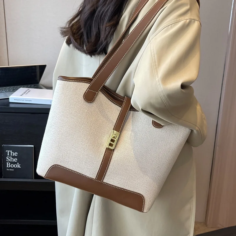 Новая модная контрастная Холщовая Сумка роскошная сумка на одно плечо