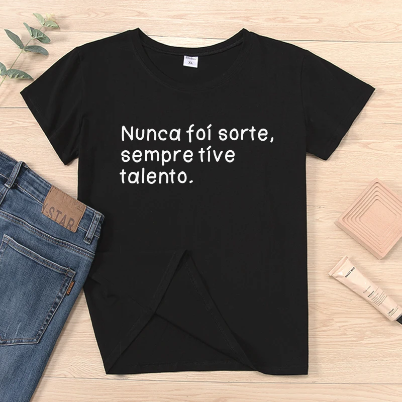 

Никогда не удалось. Женская хлопковая футболка с коротким рукавом, с надписью «I always had talent»