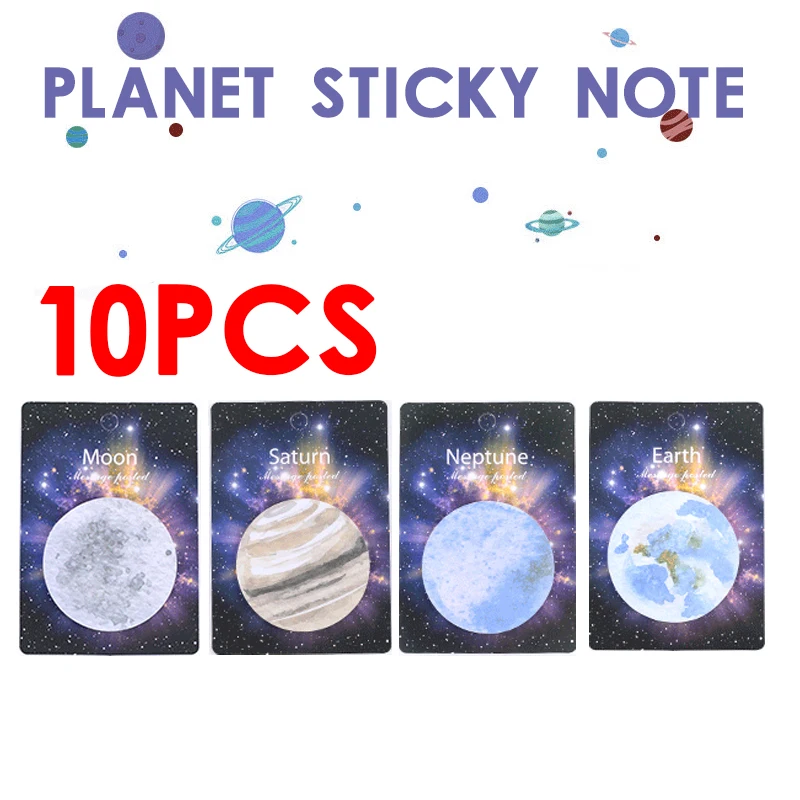 

10bag / 300 Sheets Planet Mini Sticky Note Notebook N Times Notebook School Supplies Label Self-adhesive Record 221