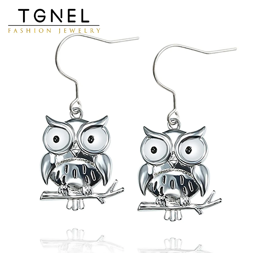 

Серьги-подвески женские титановые с фианитами в виде животных