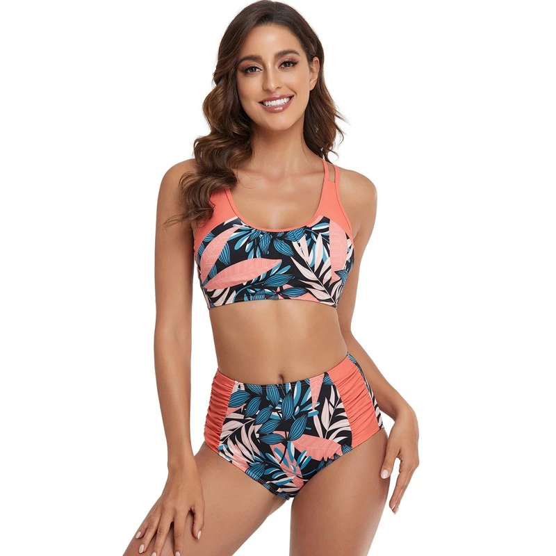 

Bikini Sexy High Waist Pleated Women's Swimsuit Large Bikini