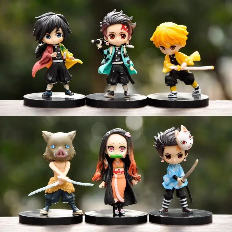 

6pcs/set 7cm Anime Demon Slayer Figure Kimetsu No Yaiba Figure Q Posket Kamado Tanjirou Kamado Nezuko Agatsuma Figure Toys