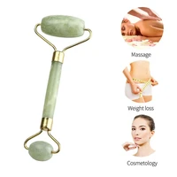 double heads facial massage roller natural jade stone face lift hands body skin eye neck thin relaxation slimming skin board