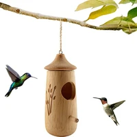 creative hummingbird house wooden hanging swing for wren swallow sparrow houses hummingbird birds nest good quality