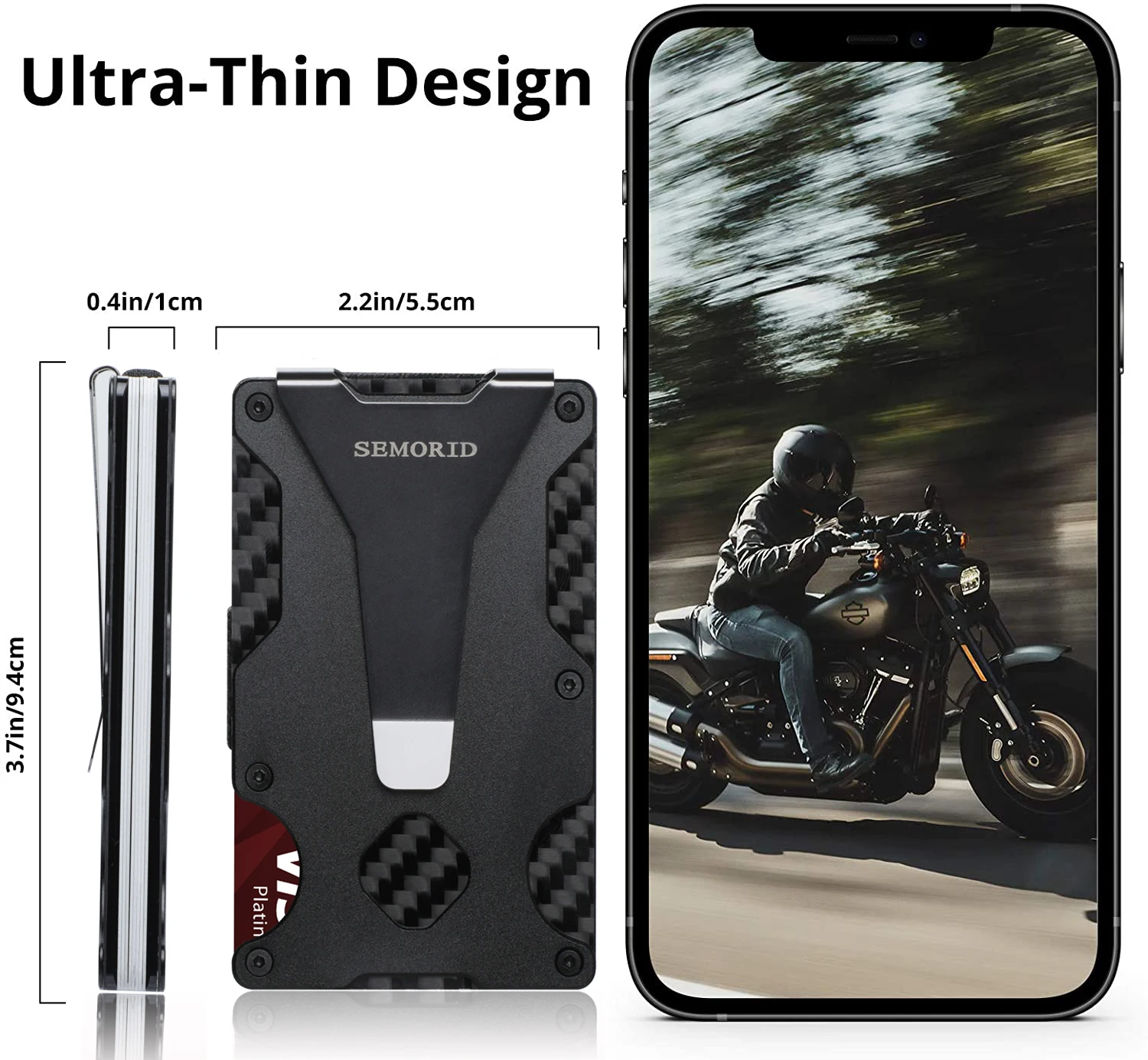 2022 New Man wallet MIni Carbon Fiber Wallet Smart Credit Card Holder RFID Blocking Men Slim And Thin Money Bag |