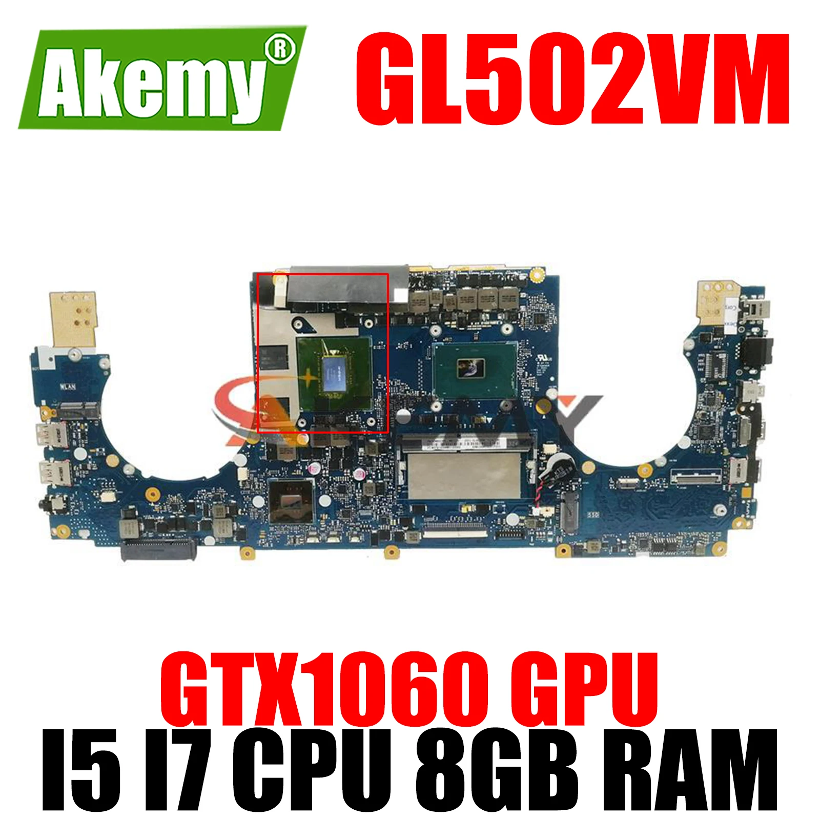 Оригинальная материнская плата GL502VMZ GTX1060 GPU I5 I7 CPU 8 Гб RAM для ASUS GL502VMZ GL502VMK GL502VML GL502VM, материнская плата для ноутбука