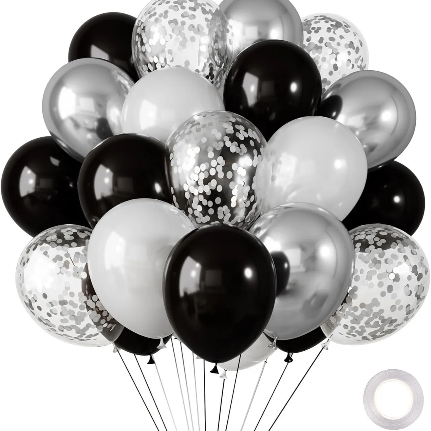 

30 хром латексных шаров белые розовые синие Globos