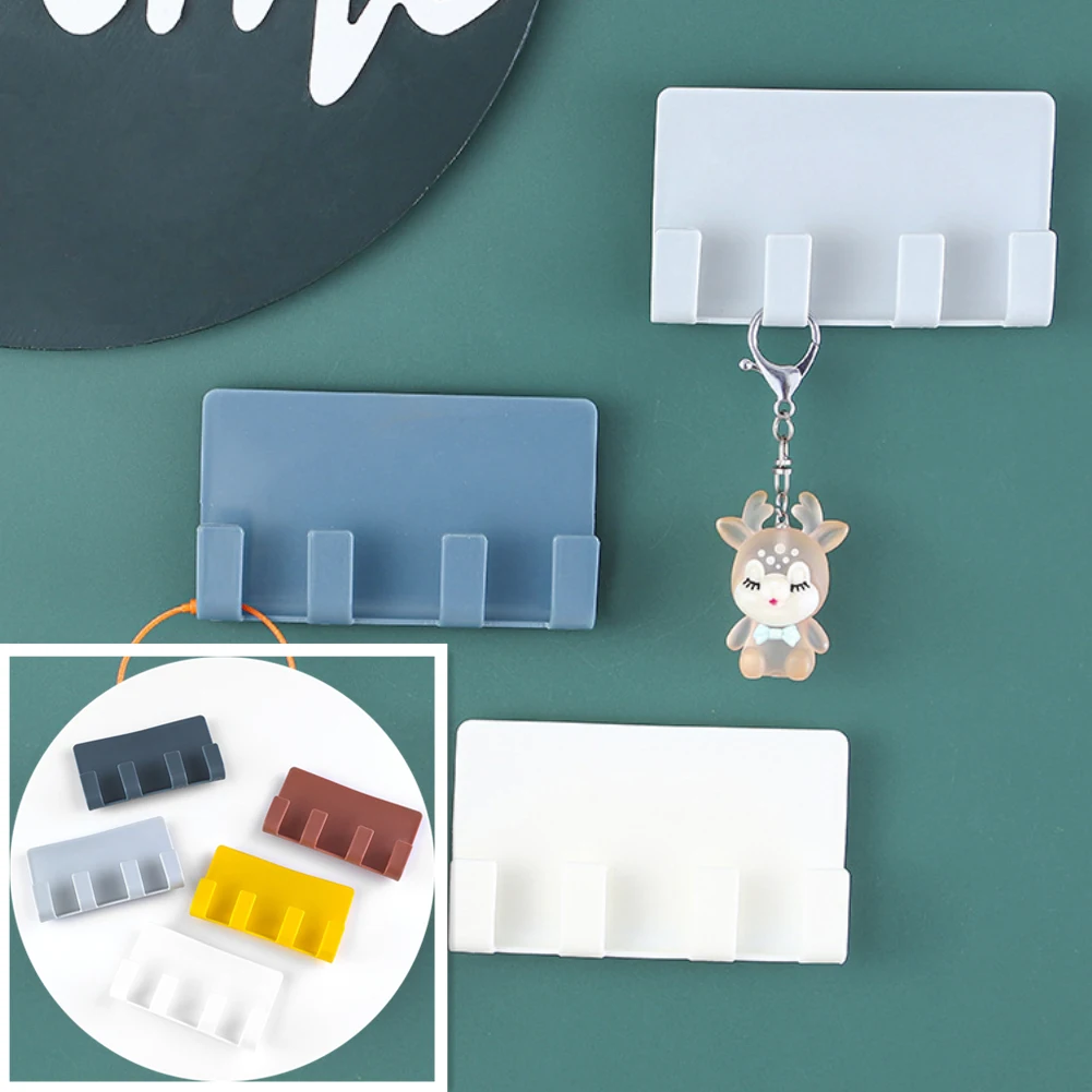 

1PC Towel Hook Plastic Door Hanger Self Adhesive Wall Hanger Hat Racks Key Hanger Wall Organizer Home Decor Key Holder
