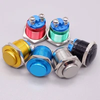16mm 19mm 22mm color metal push button switches pc switch car engine power supply on off start stop colored red silver black