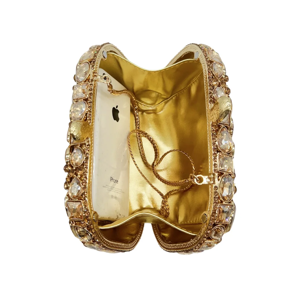 Роскошная женская стеклянная сумка-цепочка со стразами и бриллиантами на заказ