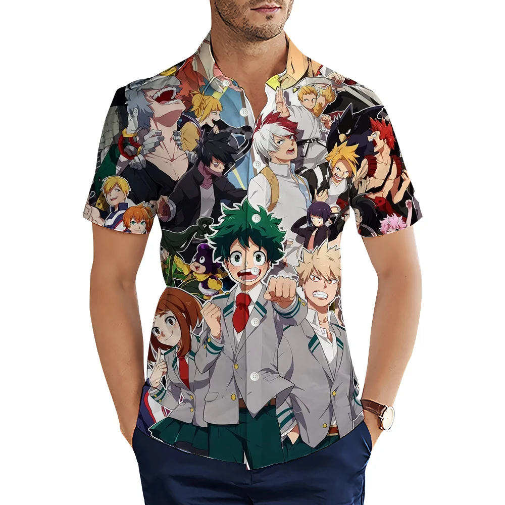 

CLOOCL My Hero Academia Men Shirt Cartoon Anime Shirts Summer Casual Beach Tops Men Clothes Ropa de Hombre Dropshipping