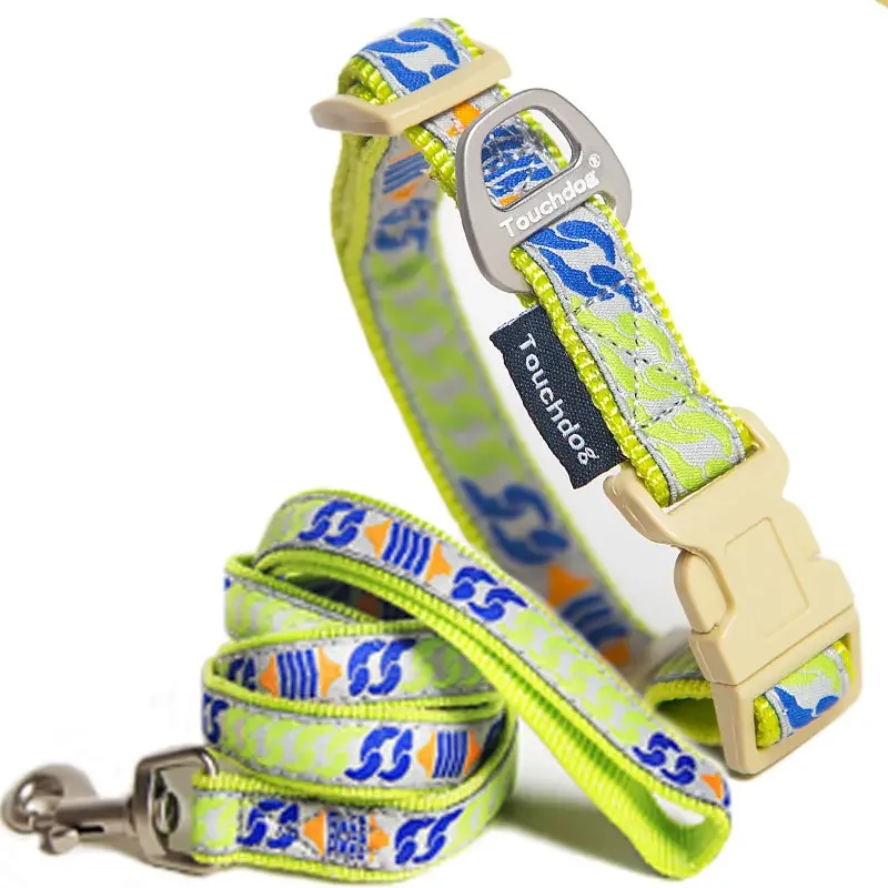 

Touchdog ® 'Chain Printed' Tough Stitched Embroidered Collar and Leash