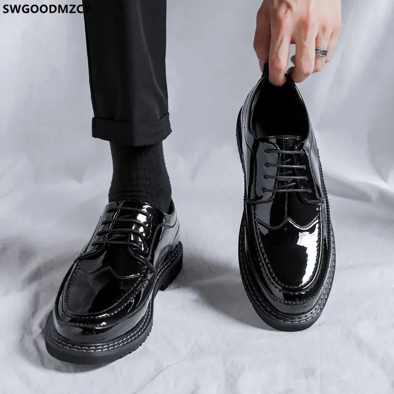 

Oxford Shoes for Men Office 2023 Patent Leather Shoes for Men Formal Shoes for Men Casuales Casual Business Zapatillas De Hombre