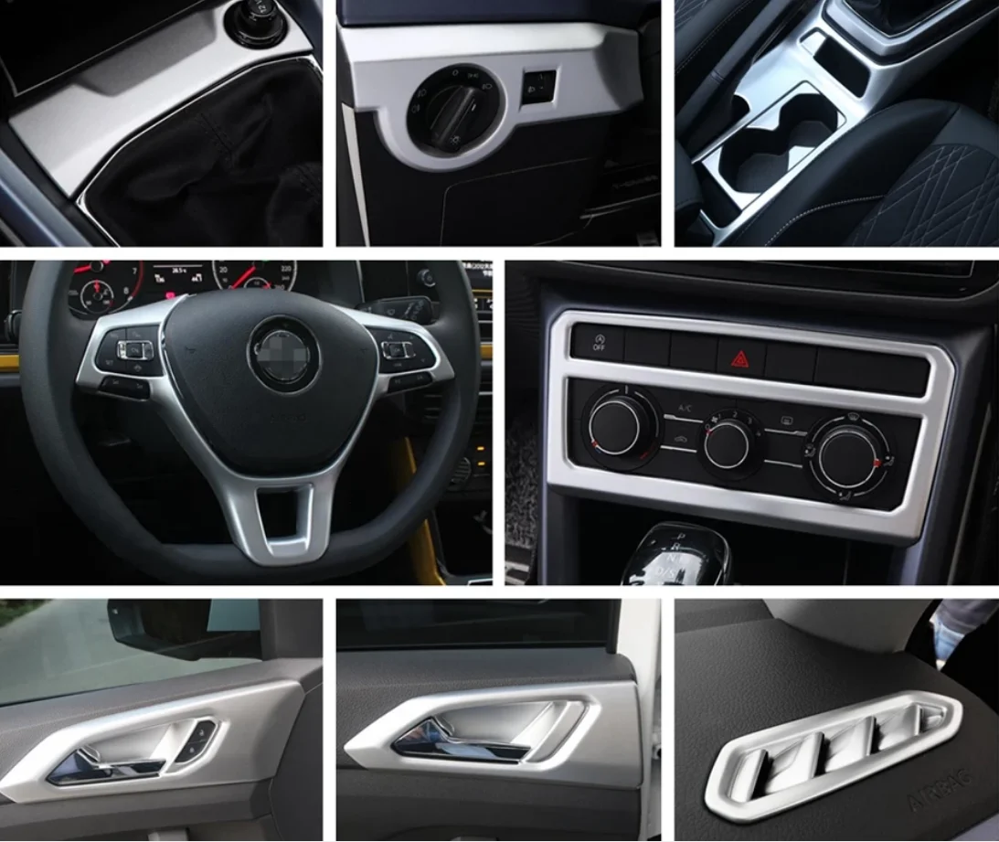 

For VW Volkswagen T-Cross T Cross 2019 - 2022 Accessories Gear Shift Window Lift Head Light Button AC Cover Trim