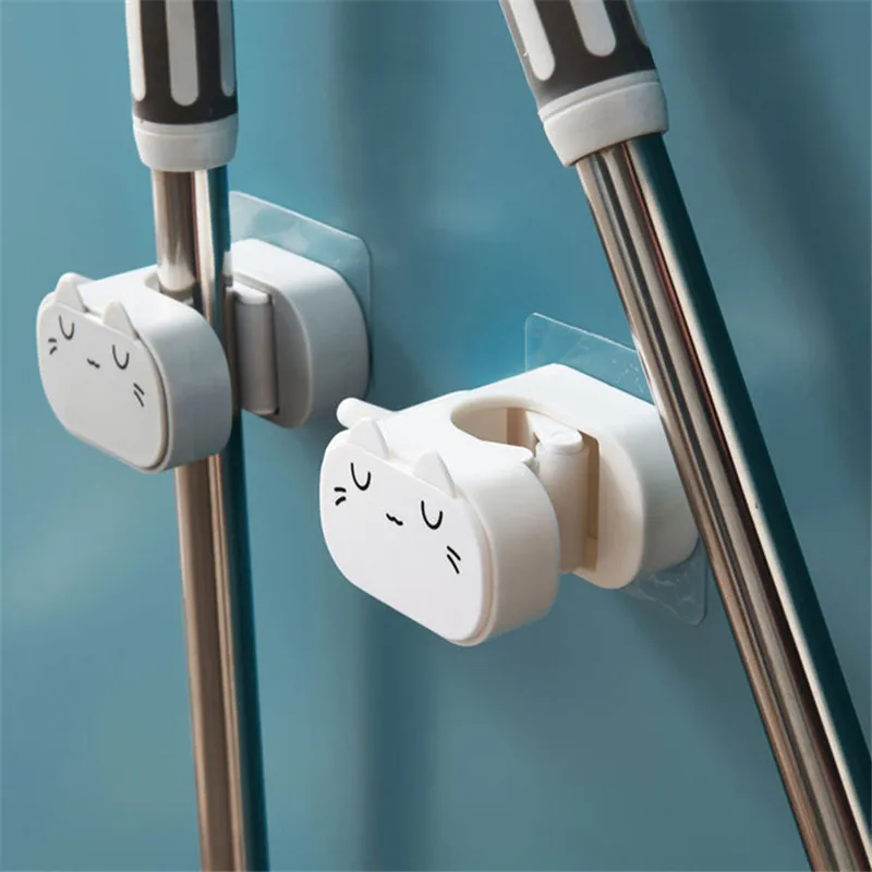 

Бытовая неперфорированная стойка для швабры, настенная подвесная стойка для ванной комнаты, стойка для хранения туалета, прочная фиксированная стойка для швабры