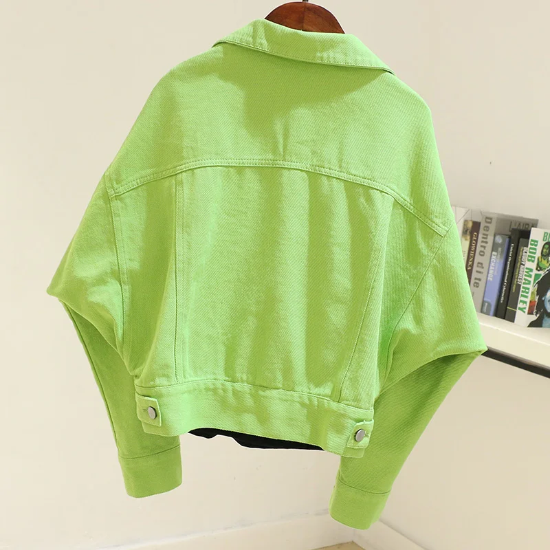 

New Spring Fashion Bat sleeve Short Denim Jacket Women Loose Student Outerwear Chaqueta Mujer Harajuku Jeans Jackets Coat Female