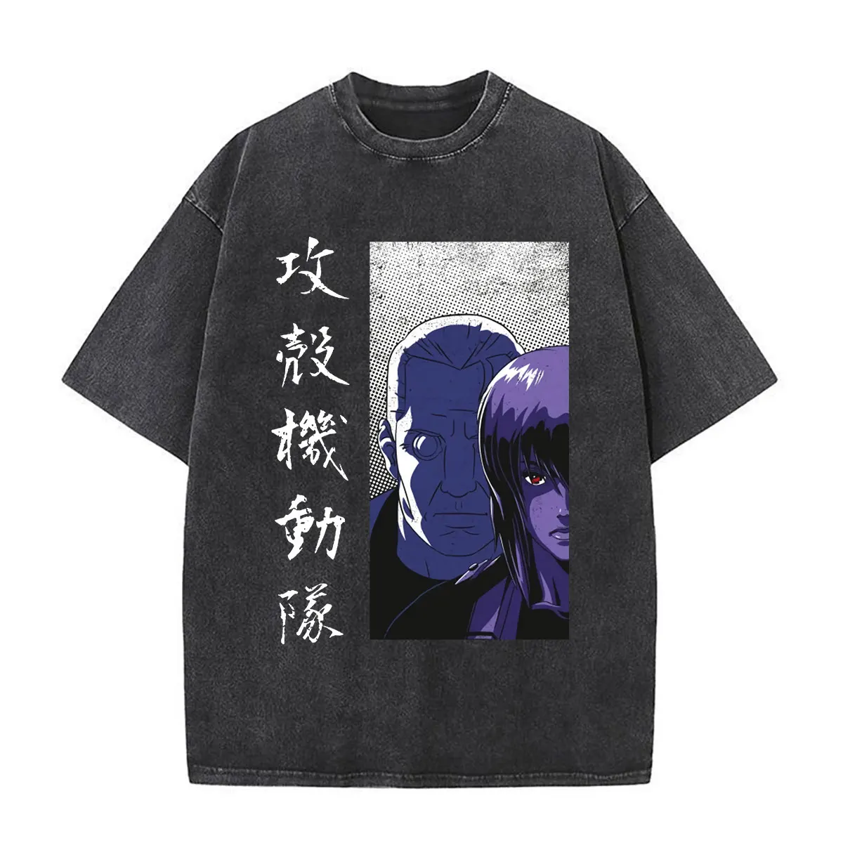 Фото Футболка Ghost in The Shell Motoko Kusanagi в винтажном стиле, мужская и женская одежда, повседневные хлопковые футболки с короткими рукавами, футболки больших размеров, топы №4