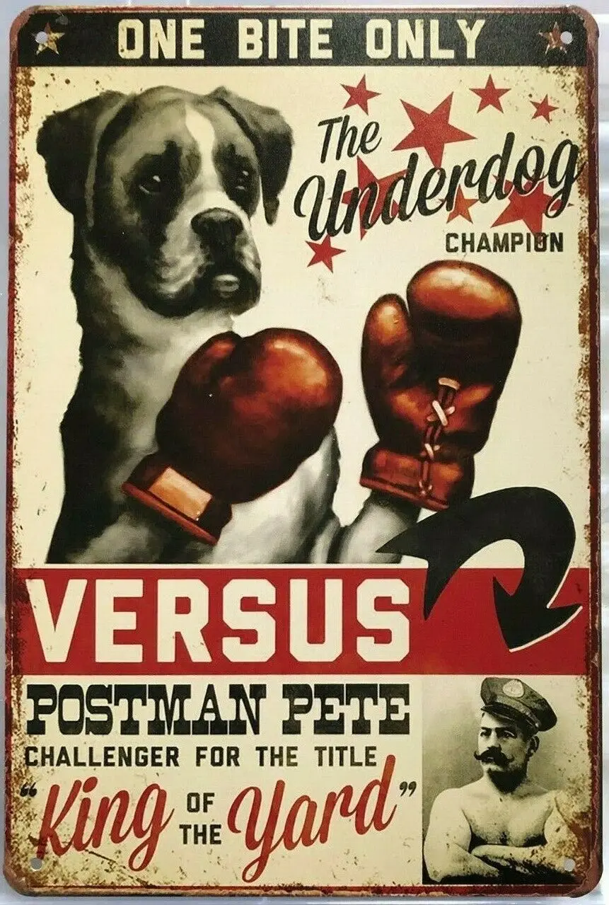 

The boxing dog Vintage tin sign Pub Bar Decoration Tin Sign Shabby Chic Home Decor Plaque wall art Man Cave
