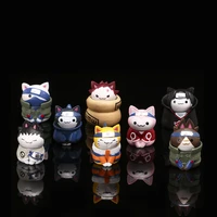 8pcsset naruto anime figures kawaii toys q version doll modle naruto cat 3cm mini action figure model cartoon toy for kids gift