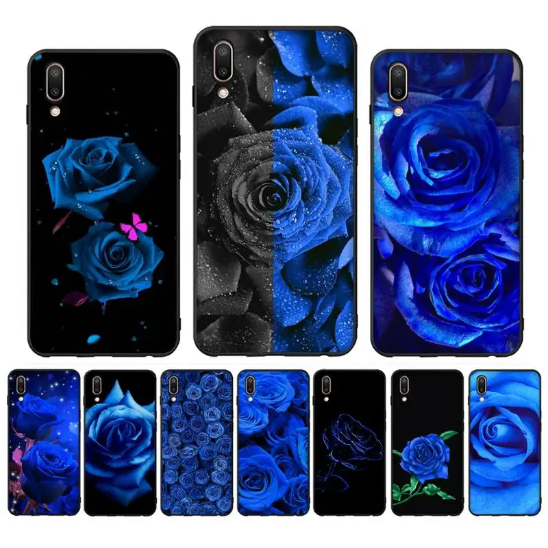 

Blue Rose Flower Phone Case Case For Oppo Reno Realme C3 6Pro Cover For vivo Y91C Y17 Y19