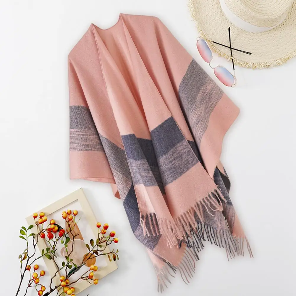 

Ladies Scarf Thickened Women Scarf Bohemian Geometric Shape Shawl Cloak