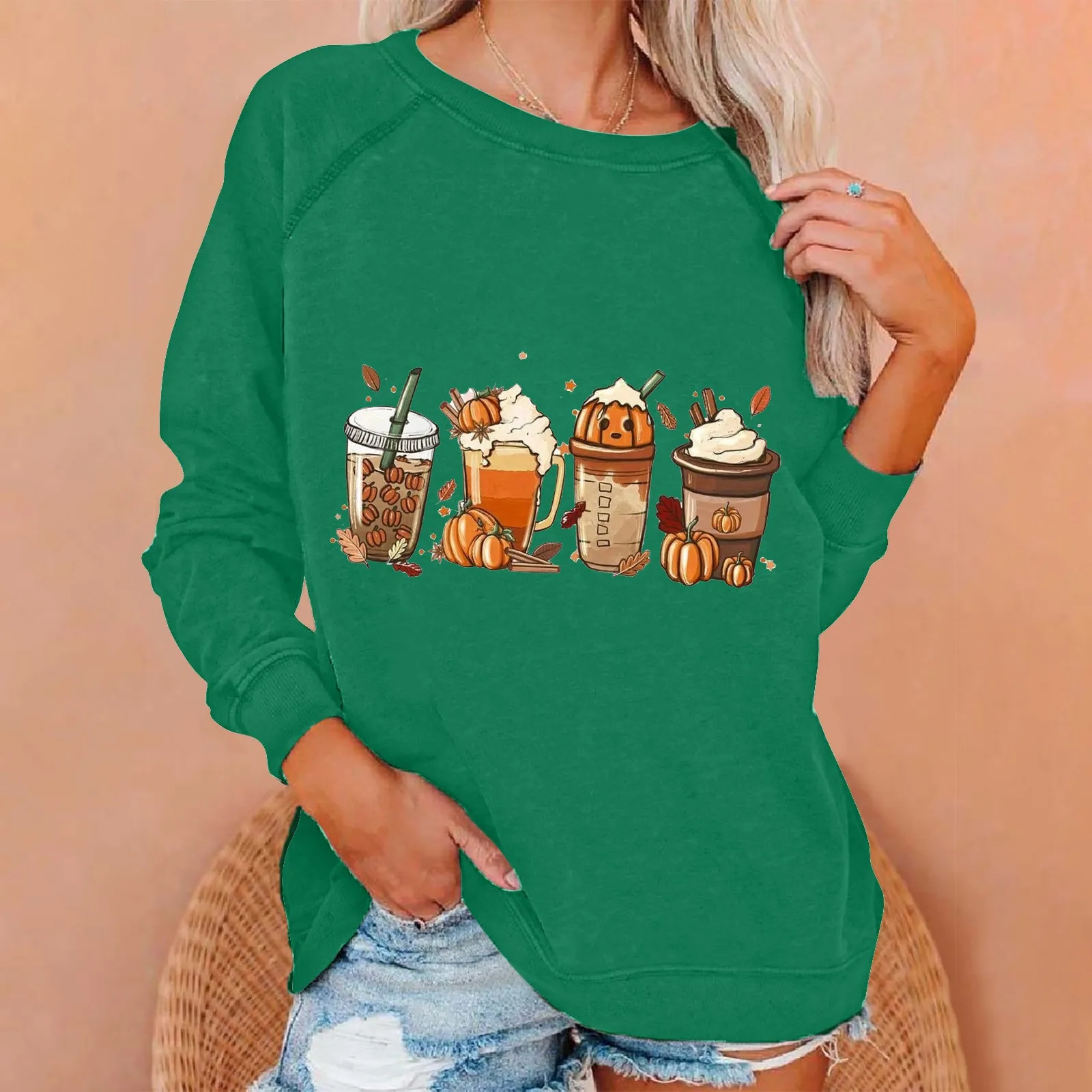 

Sweatshirts Women Pullover Casual P Print Long Sleeved O Neck Fashion Warm Autumn Winter Sweatshirt Tops Jackets Work Women