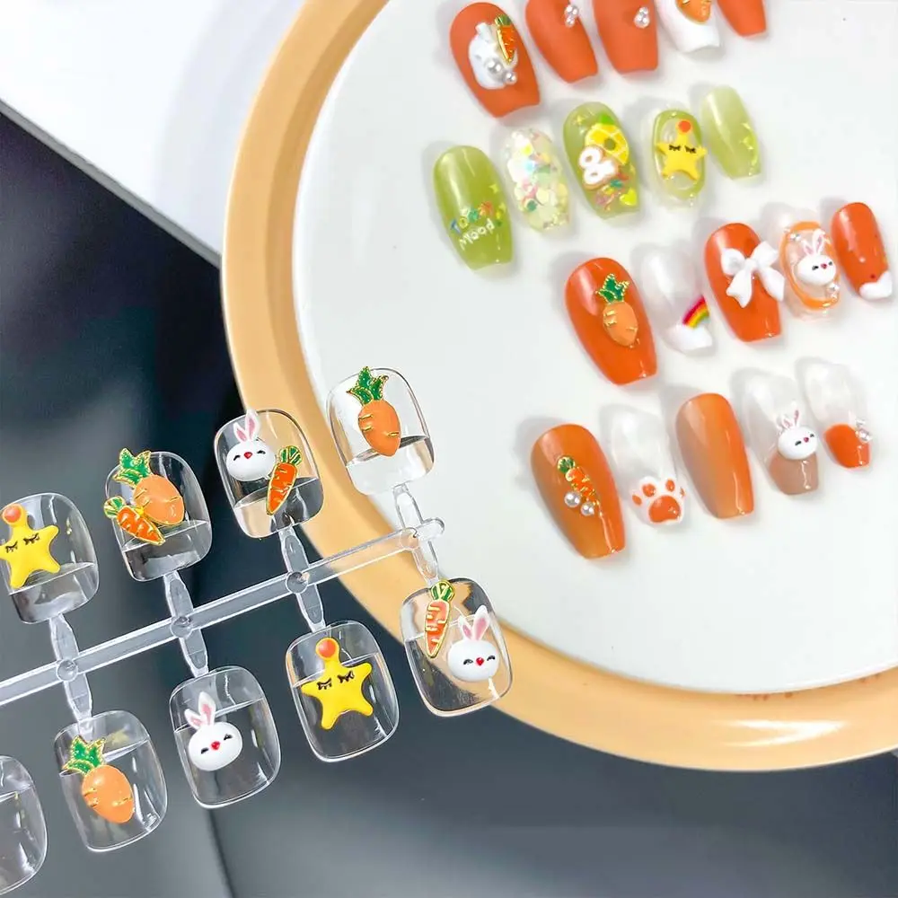 

Japanese Cute Cartoon Rabbit Star Carrot Nail Decoration 3D Nail Metal Jewelry DIY Nail Accessories