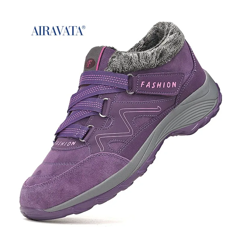 Woman Boots Winter Shoes Skid Resistant Hiking Mountain Boots Climbing Shoes Outdoors Waterproof Warm Fur Snow Boots