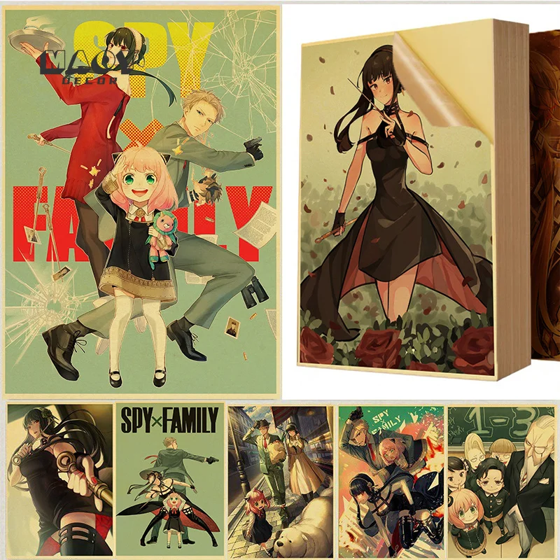 

Japanese Anime Spy X Family Wall Stickers Posters Kraft Printed Wall Poster Home Living Room Art Painting Japanese Decoration