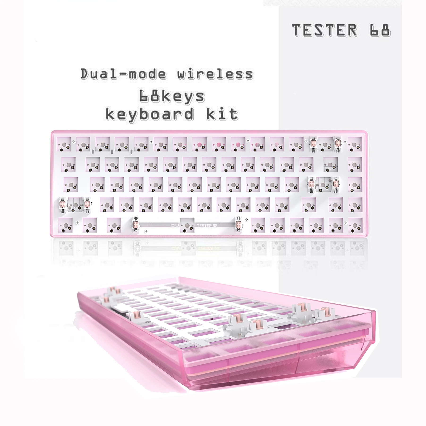 

68Keys Hotswap DIY Customized Keyboard Kit girl keyboard bluetooth 2.4Ghz Compatiable Cherry Gateron Kailh 3/5 Pins Switc