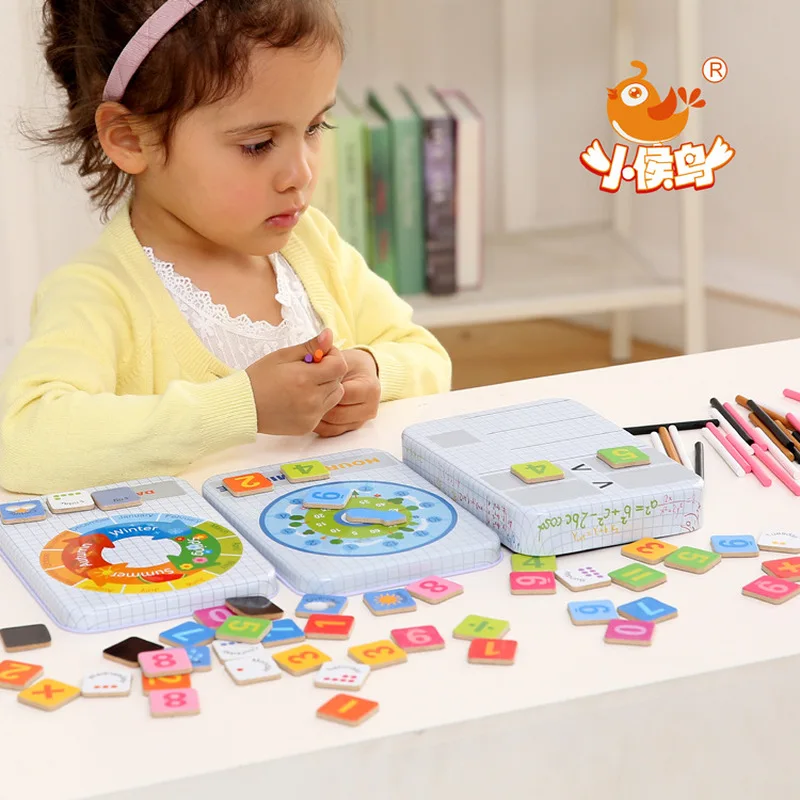 

Hot Selling Baby Education Toys Montessori Box Digital Clock Math Toy Number Digital Counting Wood Stick Baby Kids Toy Gifts