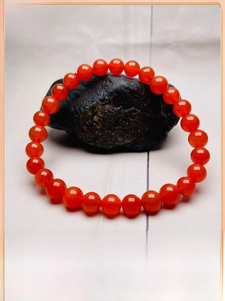 Натуральный Южный Красный Полноцветный Браслет Полный Мяса Бусины Будды