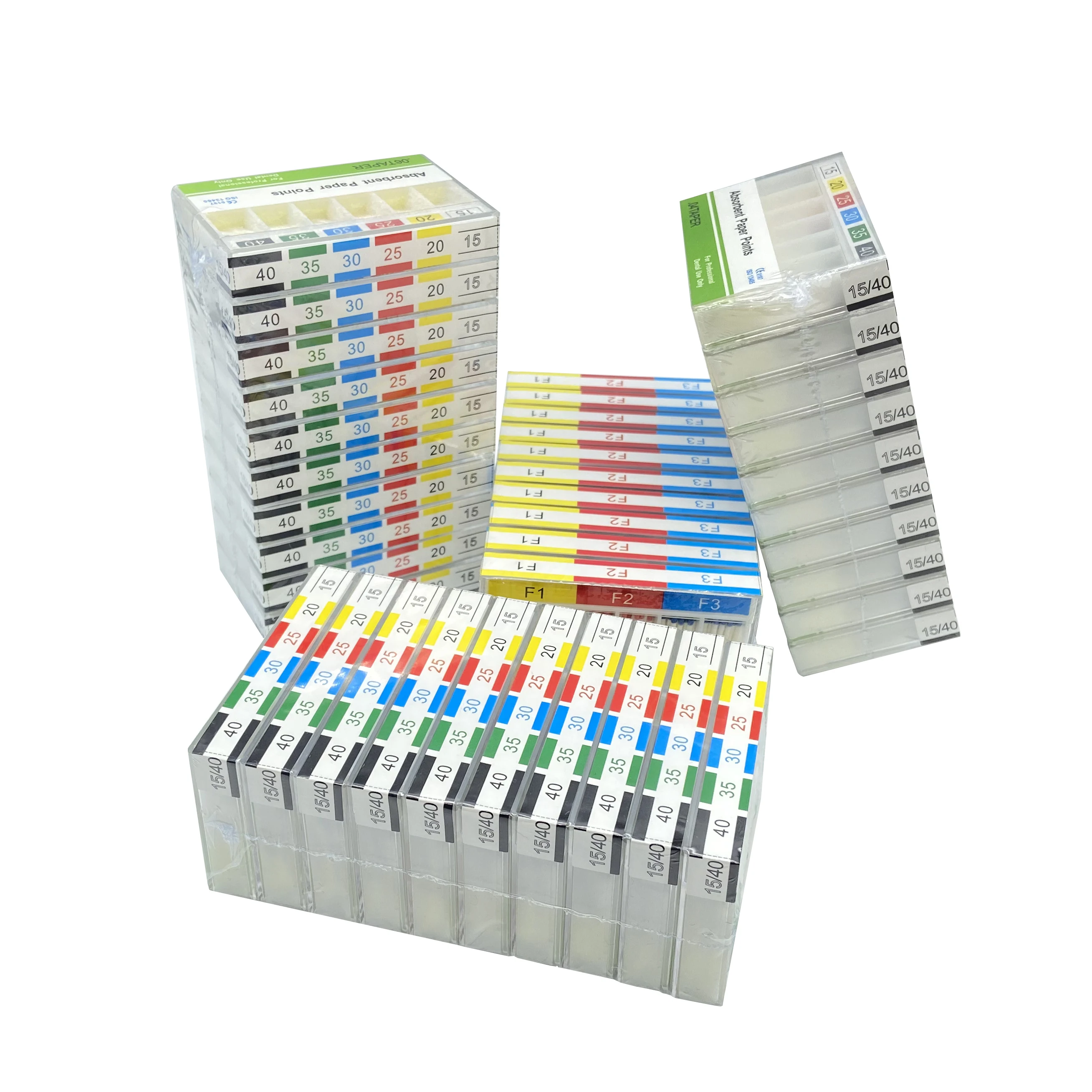10 Boxes Dental Absorbent Paper Points Root Cancel Endodontics Cotton Fiber Tips Dental Matirial Taper 02 04 06 15-40# F1-F3#
