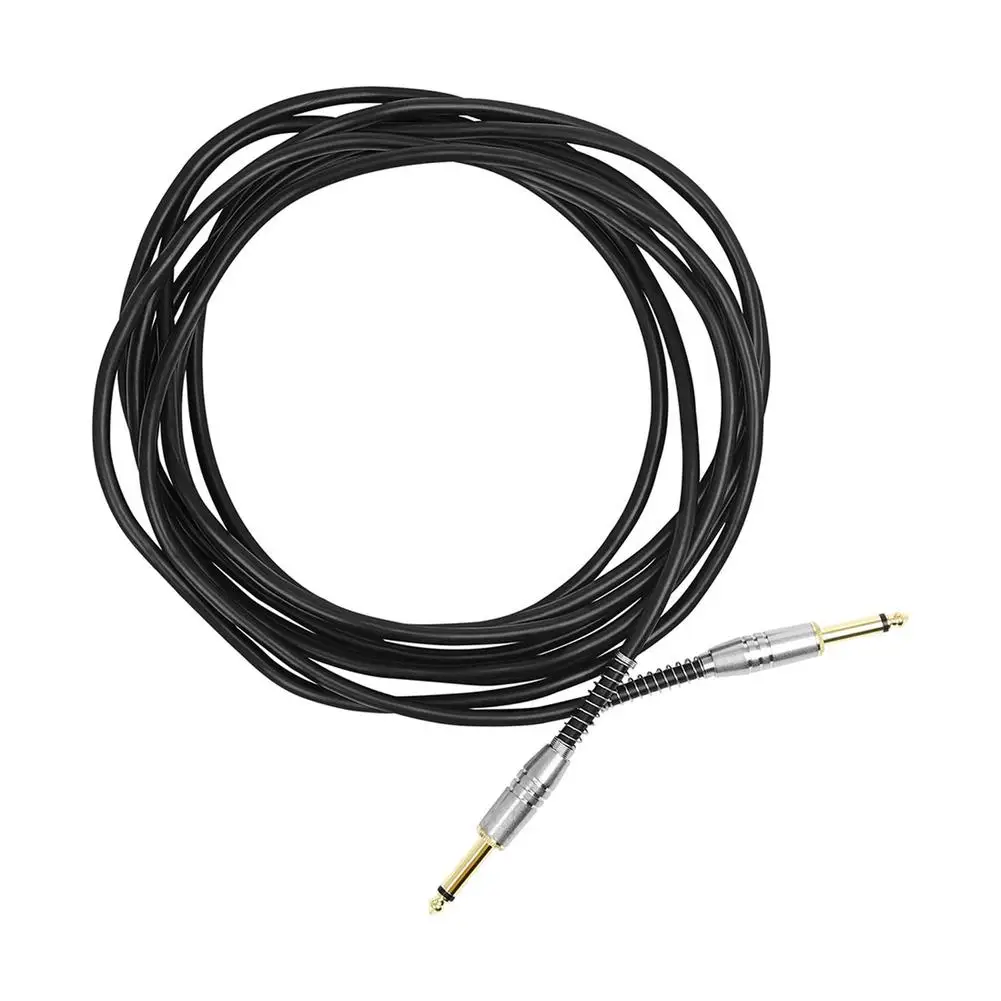 

5m 6.35mm Electric Guitar Effector Cable Noise Reduction Audio Cable 5 Meters Wire Audio Line for Folk Guitar Bass Speaker