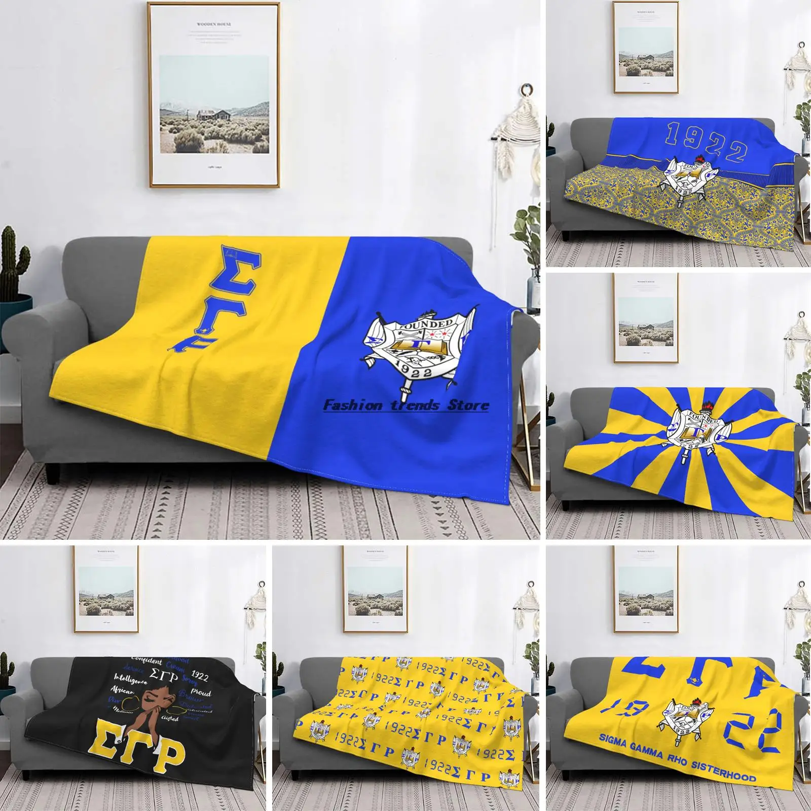 

Sigma Gamma Rho 1922 SGR Fleece Blanket Ultra Soft Flannel Blanket Digital Printed All Season Premium Fluffy Microfiber Fleece