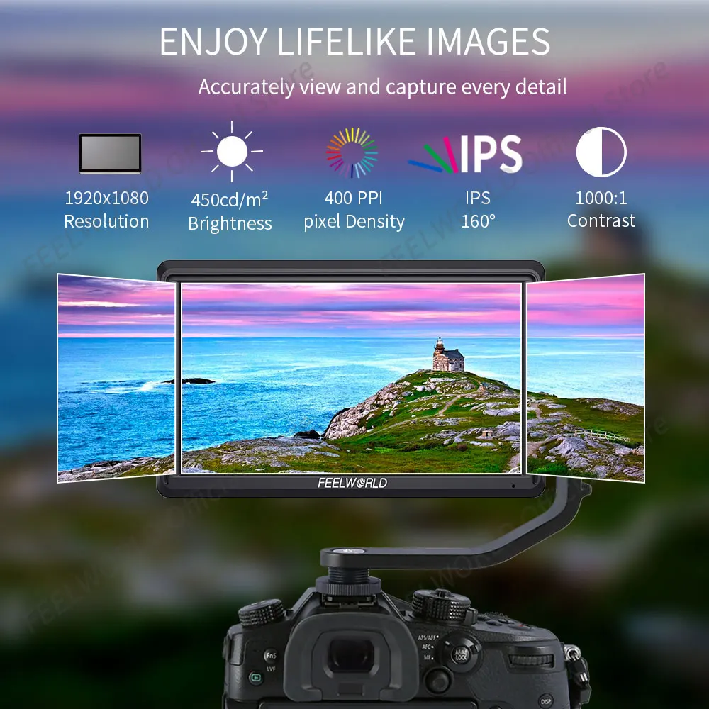 Полевой монитор FEELWORLD FW568 V3 6-дюймовая зеркальная камера 3D LUT