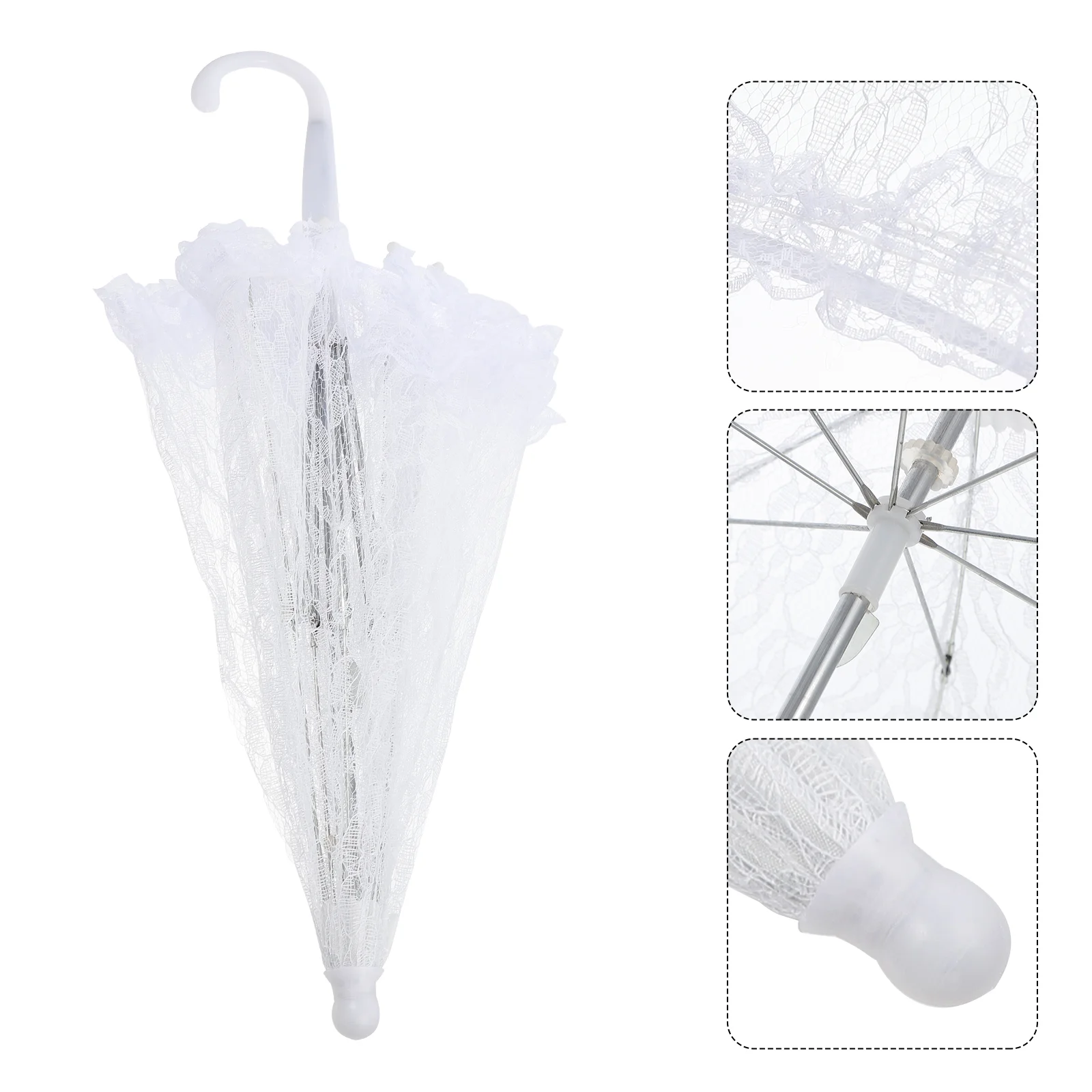 

Lace Umbrella Wedding Decor Stage Dancing Prop Flower Performance Parasol Embroidery Bride Lady Photography Costume Accessory