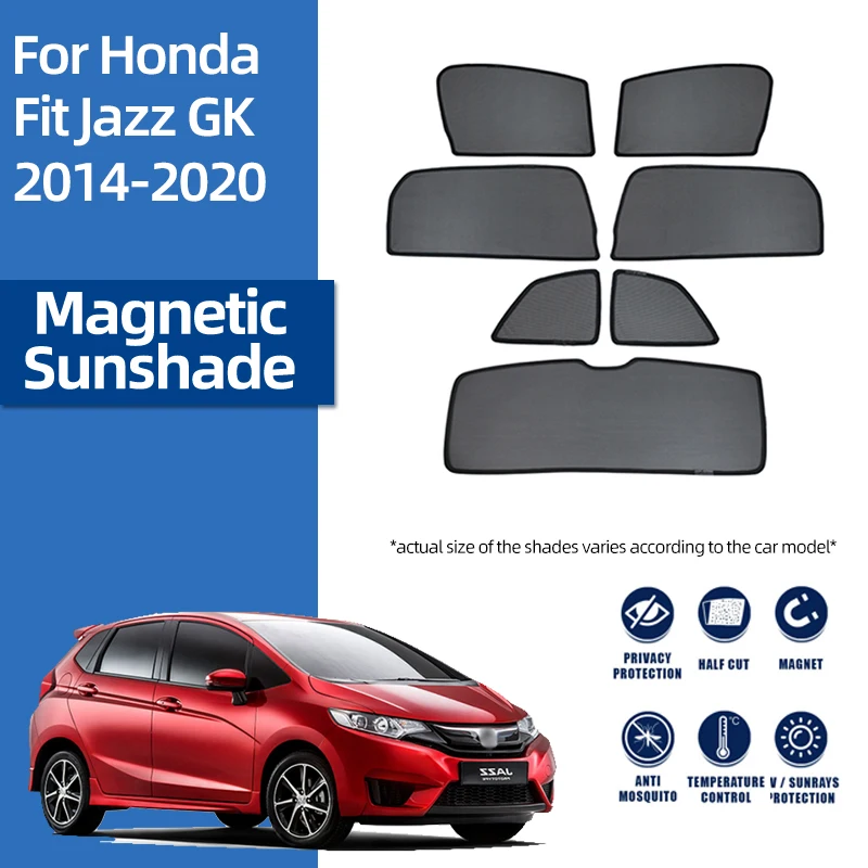 

Магнитный автомобильный солнцезащитный козырек для Honda Jazz GK Fit 2014-2020, переднее ветровое стекло, рамка, занавеска, задняя искусственная защита