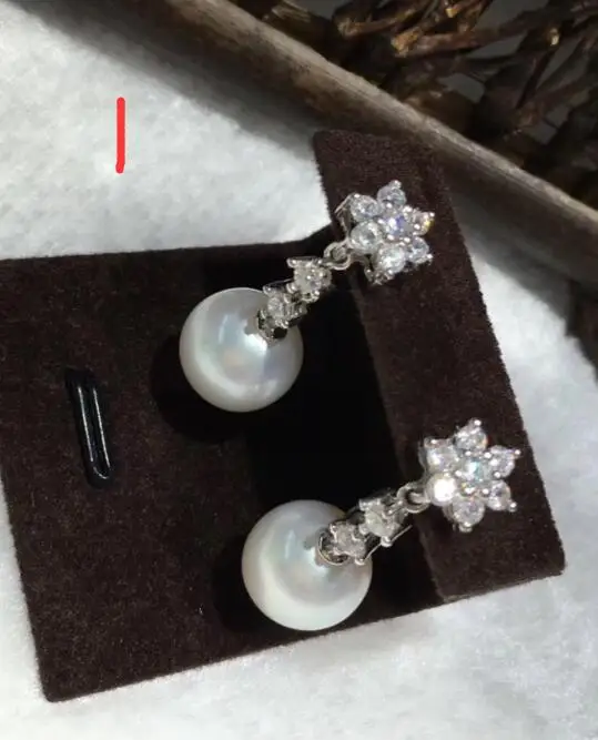 

Серьги из серебра 925 пробы с натуральным жемчугом, 10 мм